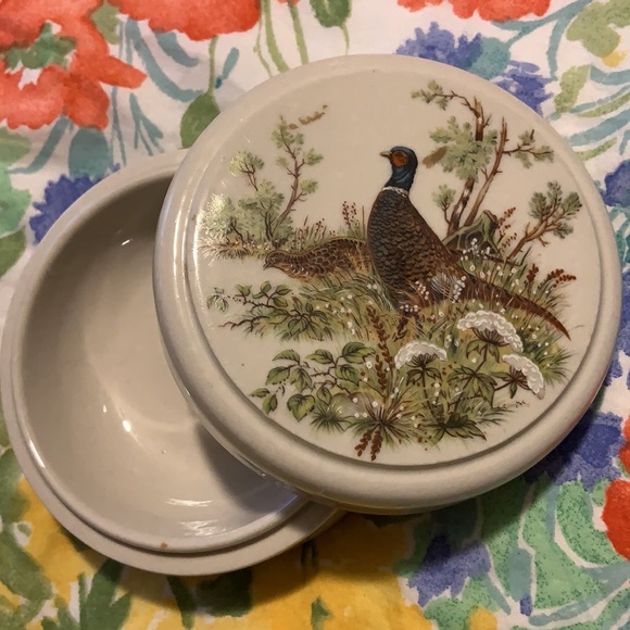 Pheasants Lidded Pot PATUM PEPERIUM Gentleman’s Relish Container (Empty) AS IS - Picture 1 of 6